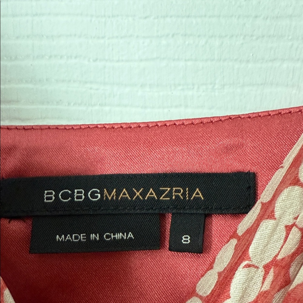 BCBGMaxAzria Red and White Striped Midi Dress - Picture 3 of 8